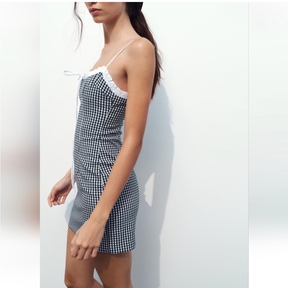 Zara combination gingham dress - Picture 2 of 9